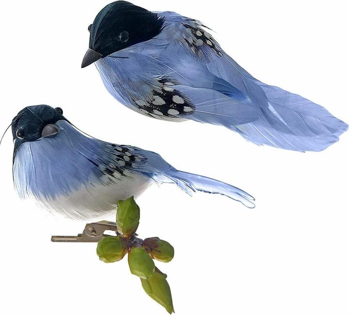 Loberon Decorative bird set of 2 Penelopé blue