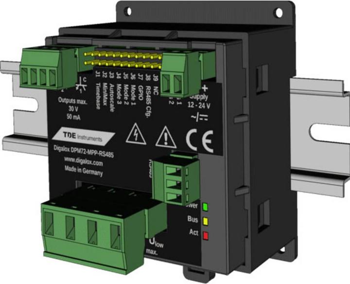 TDE Instruments Digalox DPM72-MPPA-RS485-DIN Digital DIN rail measuring device