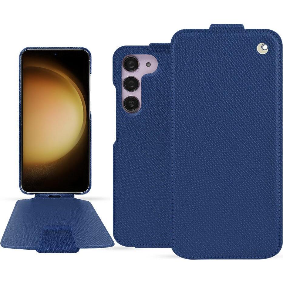 Noreve Lederschutzhülle vertikal (Samsung Galaxy S23+), Smartphone Hülle, Blau