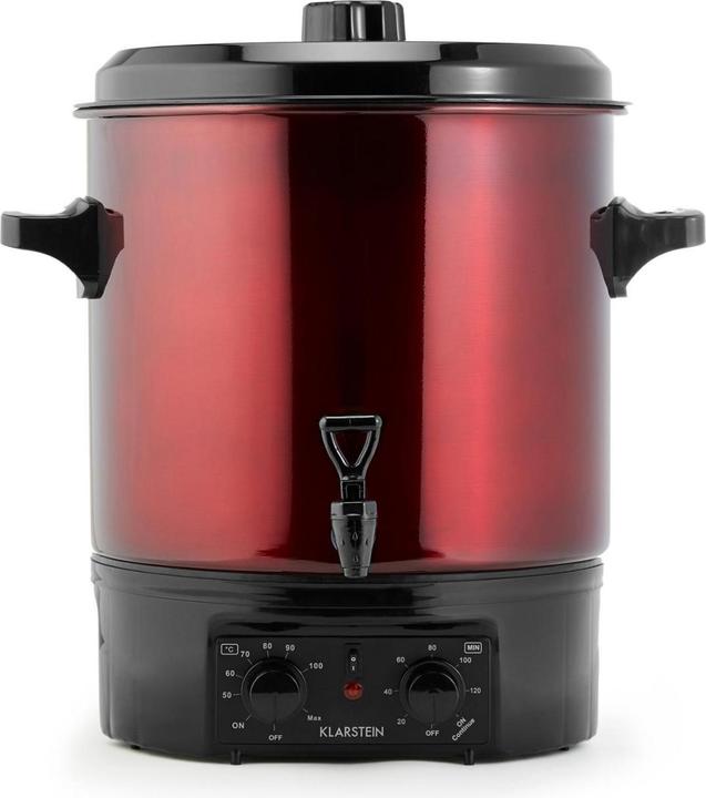 Actual product image Klarstein Biggie Preserving Cooker Stainless Steel 27 Litres 2000W Timer Red