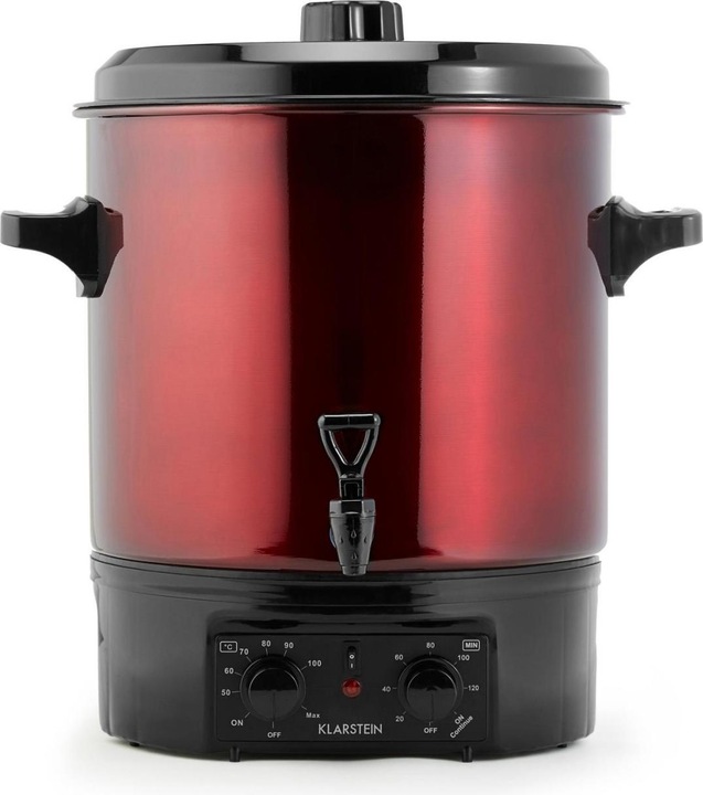 Image du produit Klarstein Mijoteuse Biggie en acier inoxydable 27 litres 2000W Timer rouge