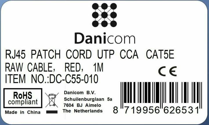 Produktbild Dsit CAT 5e Netzwerkkabel U/UTP (U/UTP, CAT5e, 1 m)