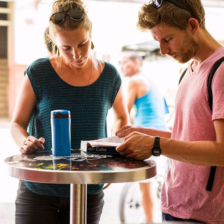Actual product image Lifeventure Flip-Top Thermal Mug, Matt Blue (0.30 l)