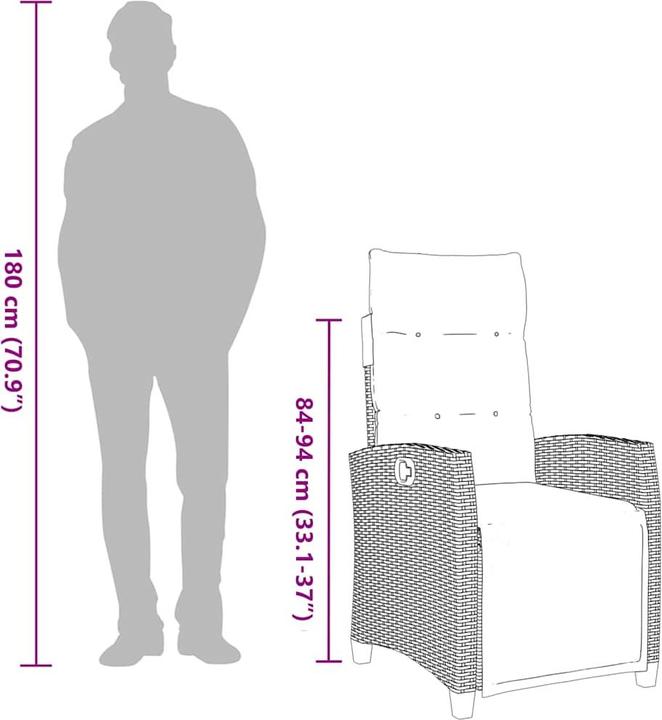 Produktbild vidaXL Gartensessel verstellbar