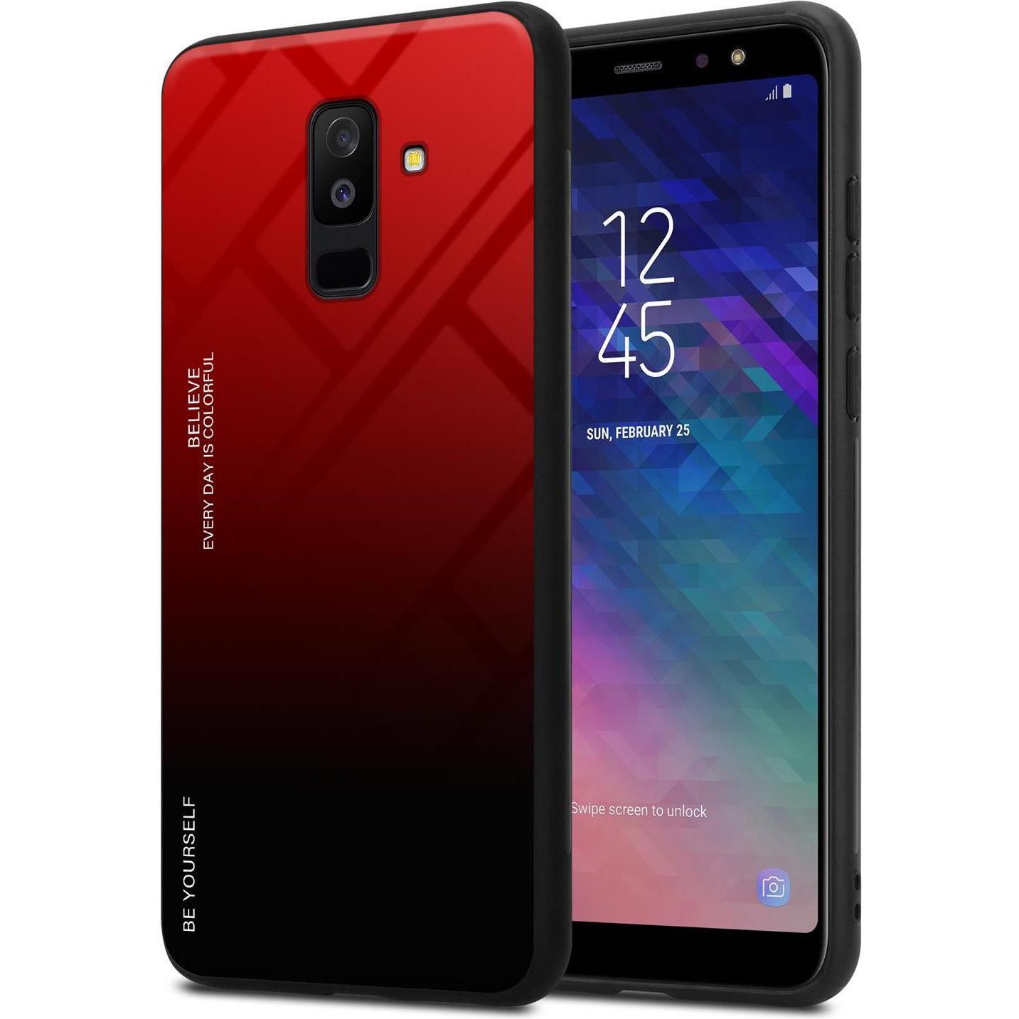 Thumbnail - Cadorabo TPU 2 Farben Glas Cover (Samsung Galaxy A6+), Smartphone Hülle, Schwarz