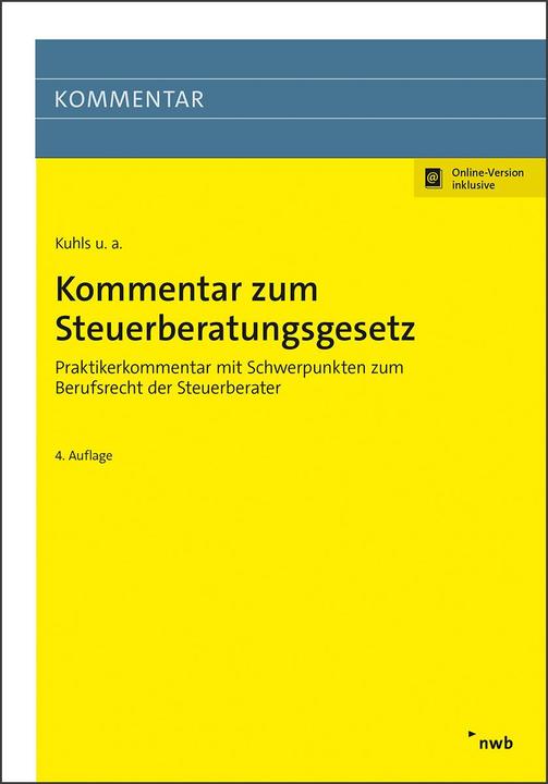 Actual product image Kommentar zum Steuerberatungsgesetz (German, Anne Ueberfeldt, Buses Appich, Christoph Goez, Georg-Friedrich Güntge, Gottfried Wacker, Nicole, 2020)