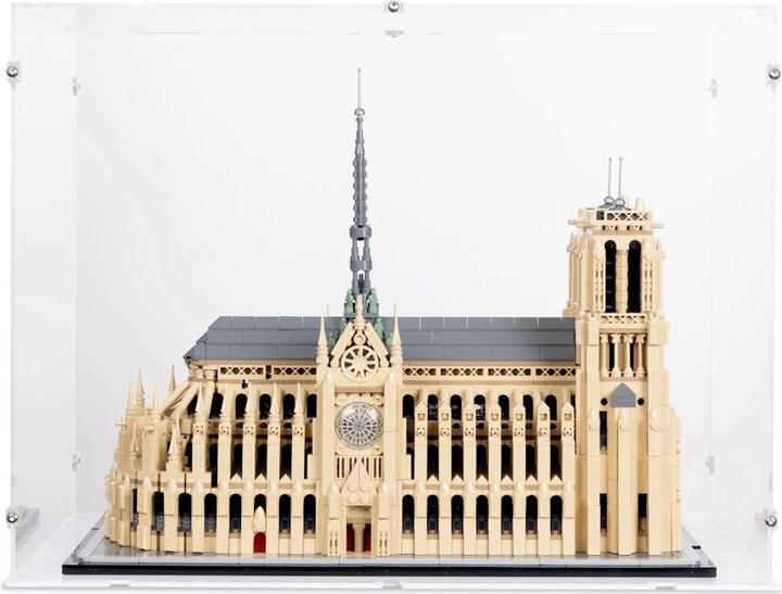 Actual product image iDisplayit Acrylic display for LEGO® 21061 Notre-Dame de Paris (With white base)