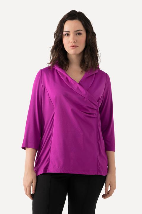 Actual product image Ulla Popken Taffeta Insert Collared T-Shirt (56)