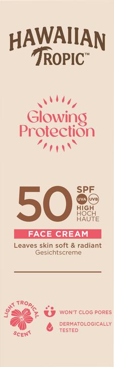 Actual product image Hawaiian Tropic Glowing Protection (Sun cream face, SPF 50, 50 ml)