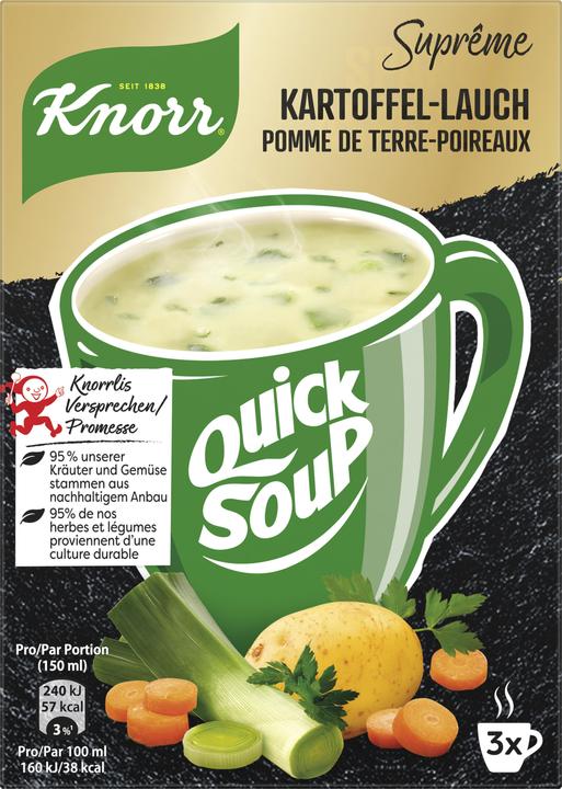 Actual product image Knorr Suprême Quick Soup potato soup with leeks, like fresh from the garden, quickly prepared