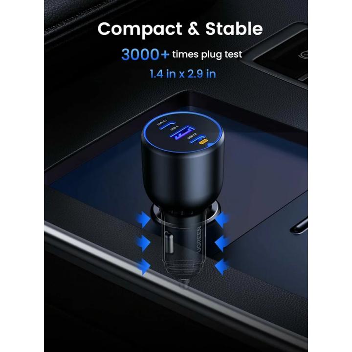 Actual product image Ugreen Fast Car Charger 130W 90413 2xUSB-C PD+USB-A