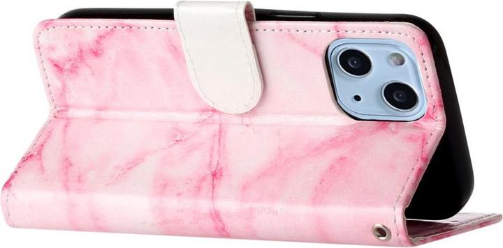 Produktbild Ueli Express iPhone 13 Mini Buch Etui Tasche mit Kartenfach Marmor Rose Pink (Apple iPhone 13 mini)