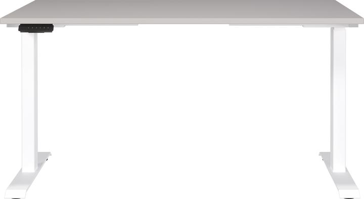 Actual product image Germania JET height-adjustable desk cashmere rectangular, T-leg frame white 140.0 x 80.0 cm (140 x 80 x 72 cm)