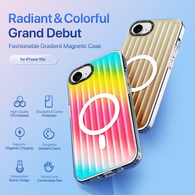Immagine prodotto Apple iPhone 16e.- Zest Series Flip Case, Gradient Rainbow (Apple iPhone 16e, Apple iPhone 17e)