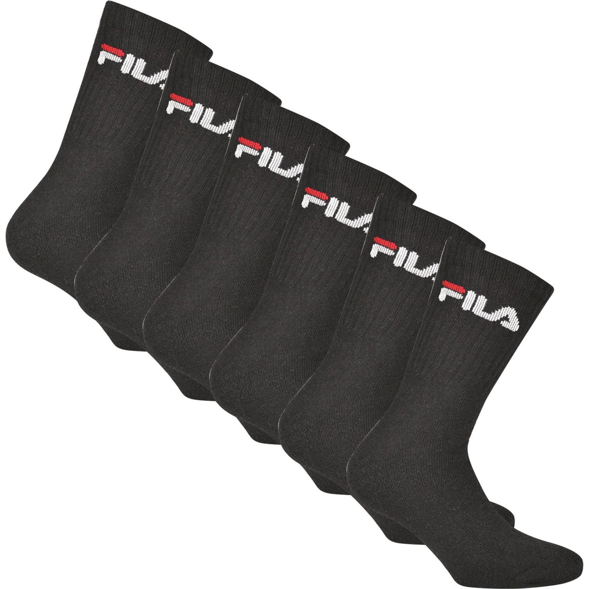 FILA, Herren, Socken, Socken Sportlich Stretch, Schwarz, (6er Pack, 35 - 38)