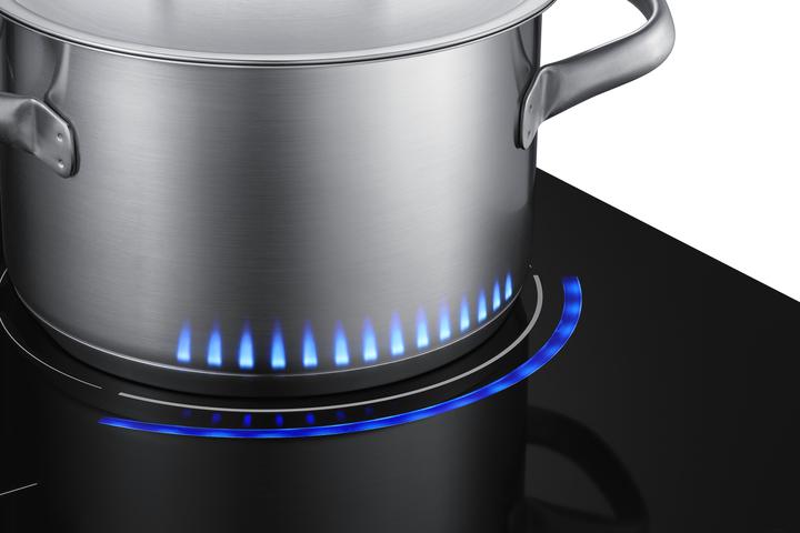 Produktbild Samsung NZ64N9777BK/E1 Induktion, 60cm, 15 Leistungsst., Virtual Flame, Ice Blue