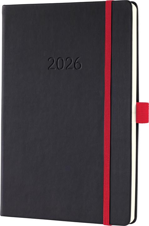 Produktbild Sigel Wochenkalender 2026 C2608 1W/2S schwarz/rot 21.3x14.8cm (A5, 1 Woche / 2 Seiten)