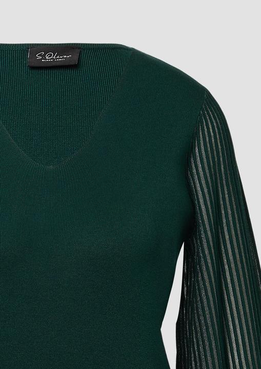 Produktbild s.Oliver Strickpullover Feinstrick-Pullover aus Viskosemix mit semitransparenten Ärmeln (32)