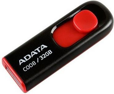 Actual product image Adata USB 2.0 Stick C008 Black/Red 32GB (32 GB, USB-A)