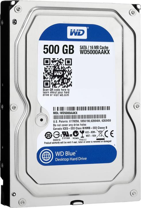Actual product image WD Blue 5000AAKX - Hard disk - 500 GB - internal - 3.5" (8.9 cm) (0.50 TB, 3.5")