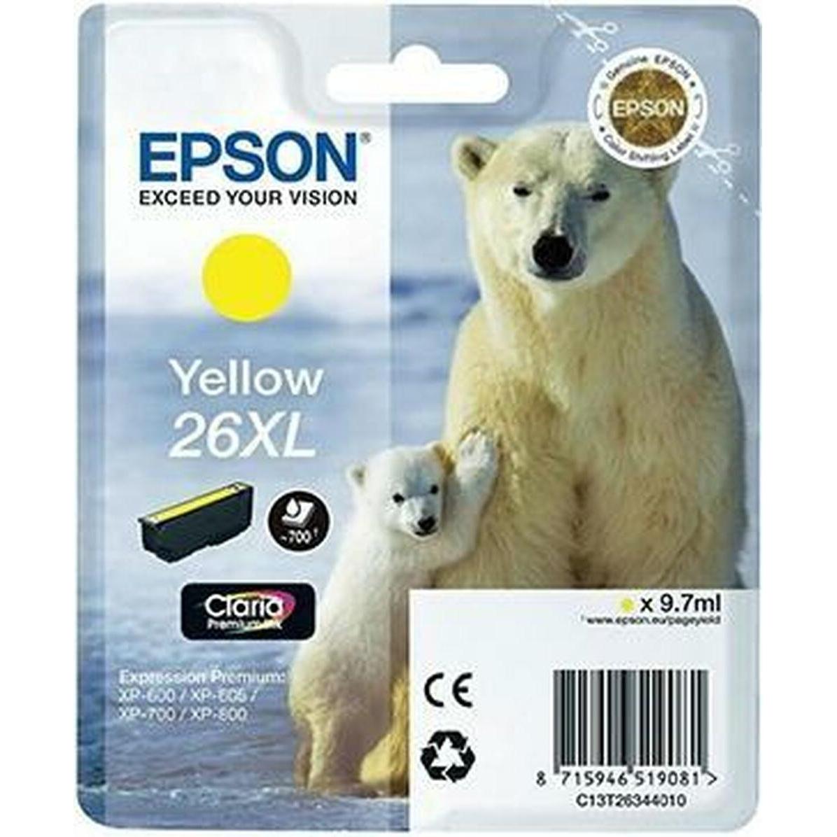 Epson, Druckerpatrone, C13T2634401026XL Tintenpatrone gelb XL 700 Seiten 97 ml Gelb XP 600 (Y)