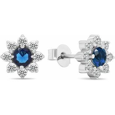 Brilio, Ohrringe, Silver - Decent silver earrings with cubic zirconia Flowers EA577WB