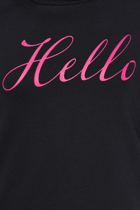 Produktbild Ulla Popken Sweatshirt, Classic Fit, HELLO, Stehkragen (46, 48)