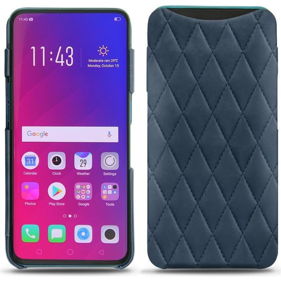 Noreve Lederschutzhülle (Oppo Find X), Smartphone Hülle, Blau