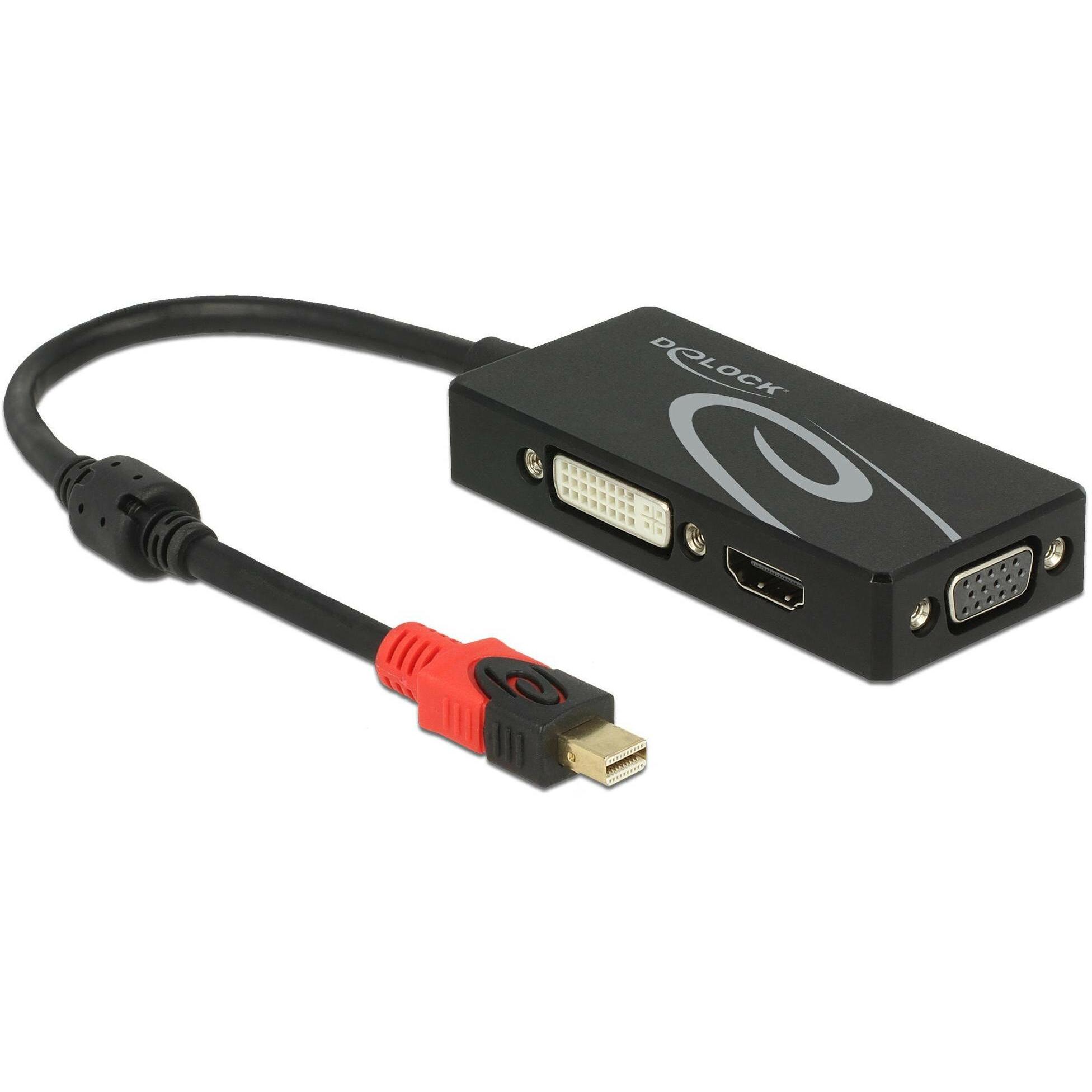 Delock Nero Mini Dp Zu (Dvi, Hdmi, Vga, 20 Cm), Adattatore Dati + Video,