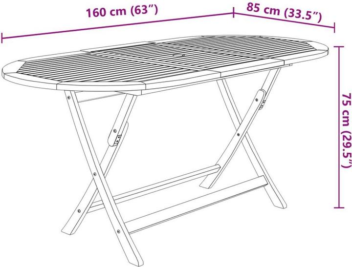 Produktbild vidaXL Gartenmöbel (160 x 85 x 74 cm)