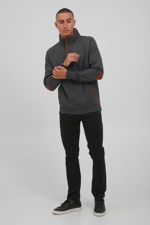 Actual product image Blend Achlias Men's Sweatshirt Sweat Shirt Jumper With High-Neck Buttons And Pockets (L)