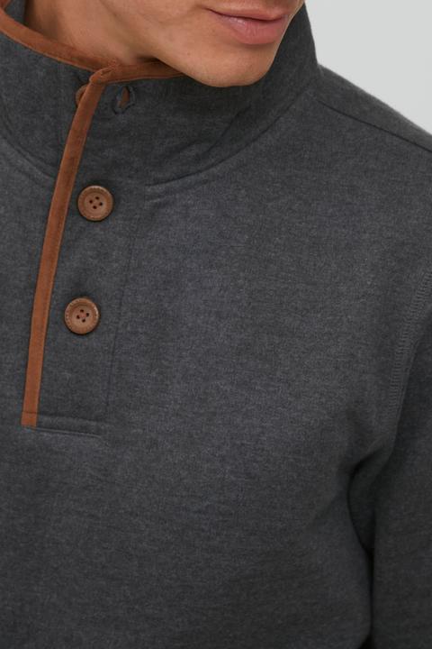 Actual product image Blend Achlias Men's Sweatshirt Sweat Shirt Jumper With High-Neck Buttons And Pockets (L)