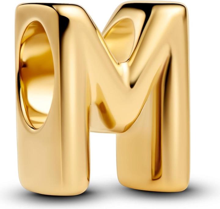 Image du produit Pandora Charm Lettre M Plaqué Or (Plaqué or, Métal)