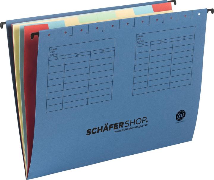 Schäfer Shop Fächer-Hängemappe, für Formate bis DIN A4, Karton (A4, 5 x)