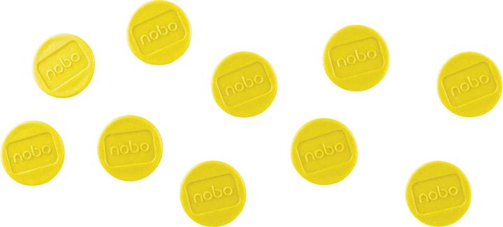 Actual product image Nobo Magnet round 13mm 1915288 yellow 10 pieces (10 x)