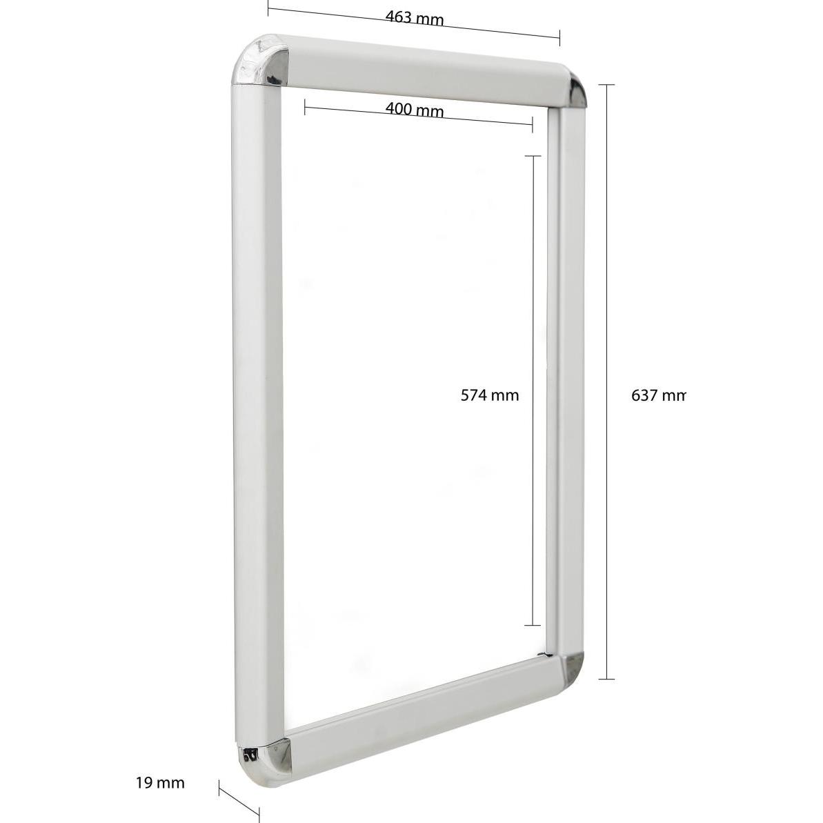 Update Displays, Prospektständer, Klapprahmen 32mm Rondo A2 silber eloxiert