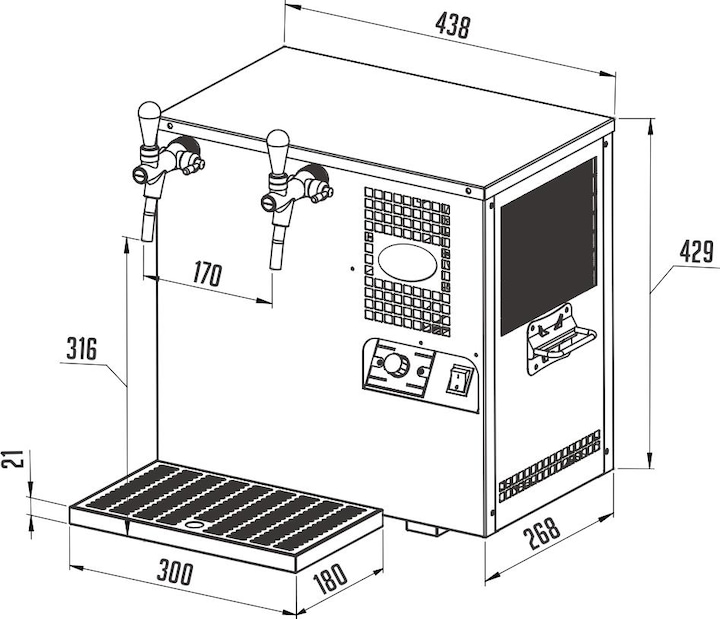 Image du produit Ich-zapfe Fontaine a eau, machine eau gazeuse - AS-45, 2 ligne