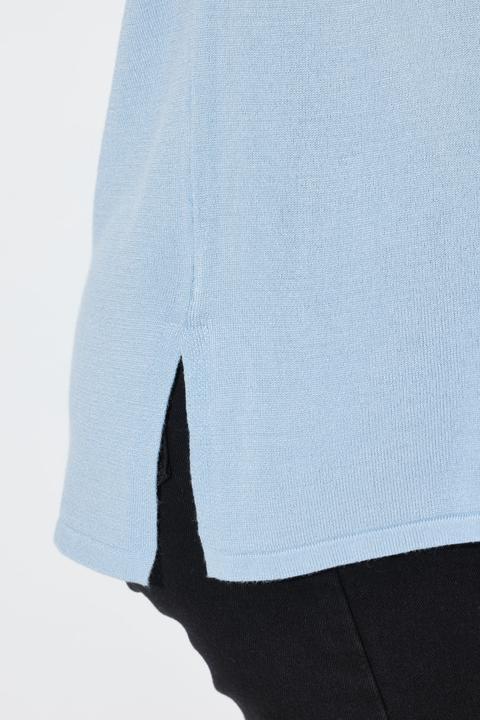 Image du produit Ulla Popken Pull à col montant frisé et manches longues, boutons (50, 52)