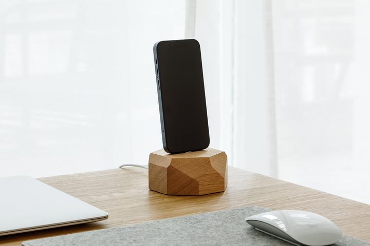 Actual product image Oakywood iPhone Dock - solid wooden iPhone stand - color Oak -
