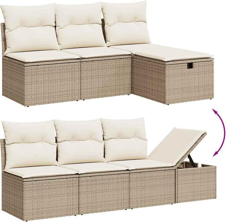 Actual product image vidaXL Garden furniture Sofa set Garden set 8-piece garden seating group Beige