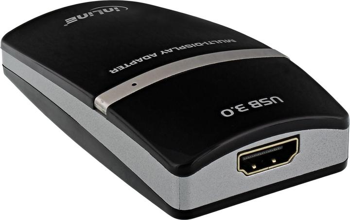 Produktbild InLine USB Grafikkarte USB 3.0 zu HDMI mit HDMI zu DVI Adapter max. 2048x1152 (HDMI, 15 cm)