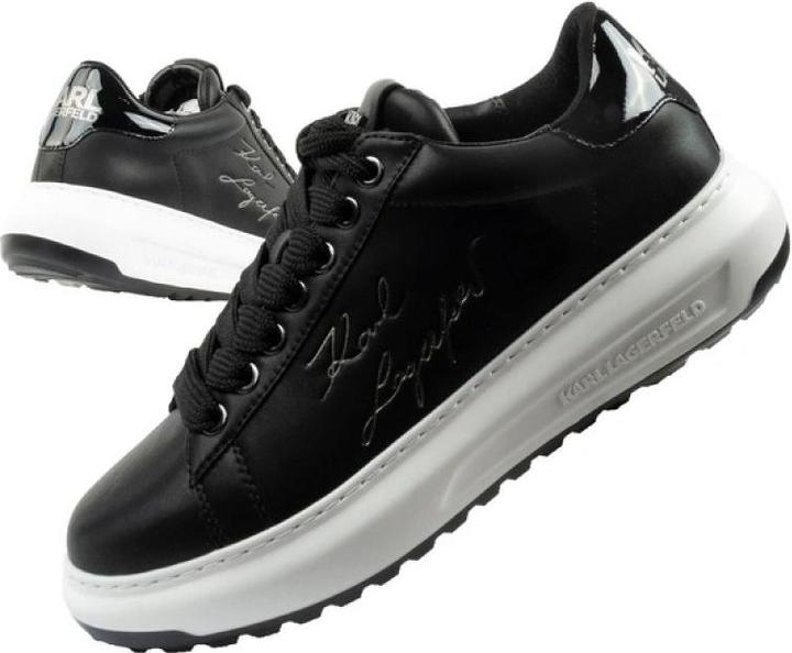 Karl Lagerfeld men's shoes sneakers Kapri natural leather black (43)