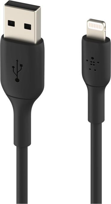 Actual product image Belkin Lightning To USB-A Cable 1m 2pk - Black (1 m)