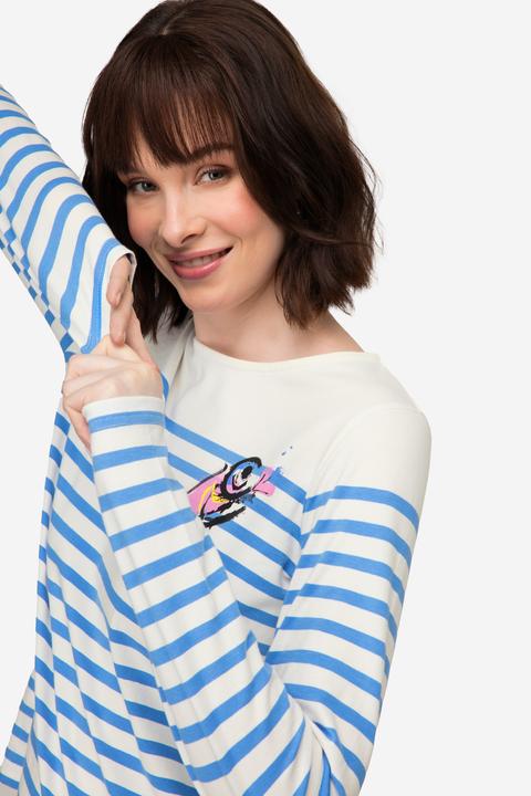Produktbild Laurasøn T-Shirt, Ringel, Fisch Motiv, Rundhals, Langarm (XL)