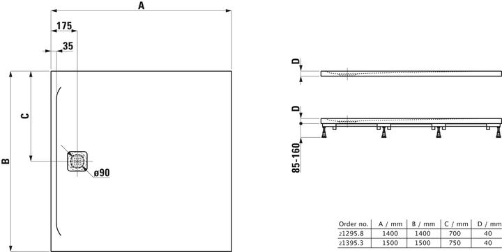 Immagine prodotto Laufen Piatto doccia Pro, 1400x1400x40 mm, H2129580