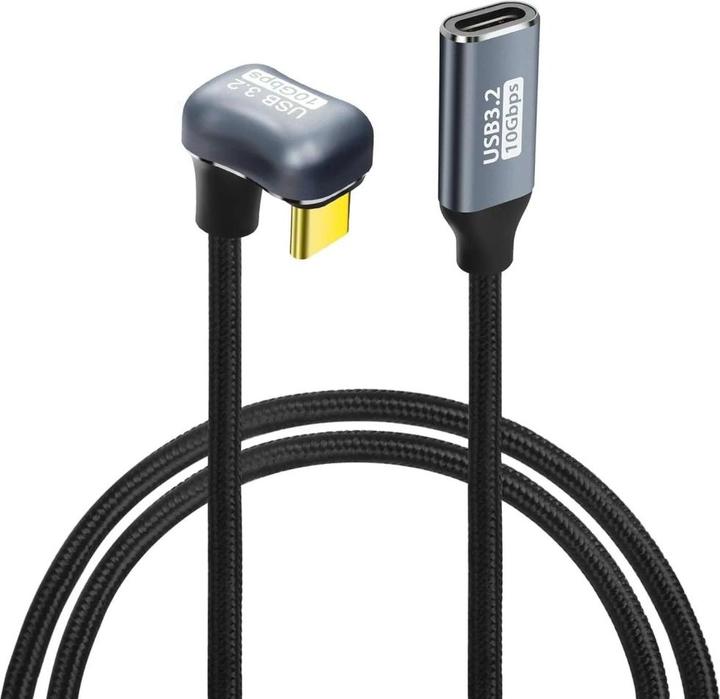 Cavo HighSpeed E-mark PD USB-C™ Maschio Angolato/USB-C™ Maschio Dritto 2m Nero Logilink