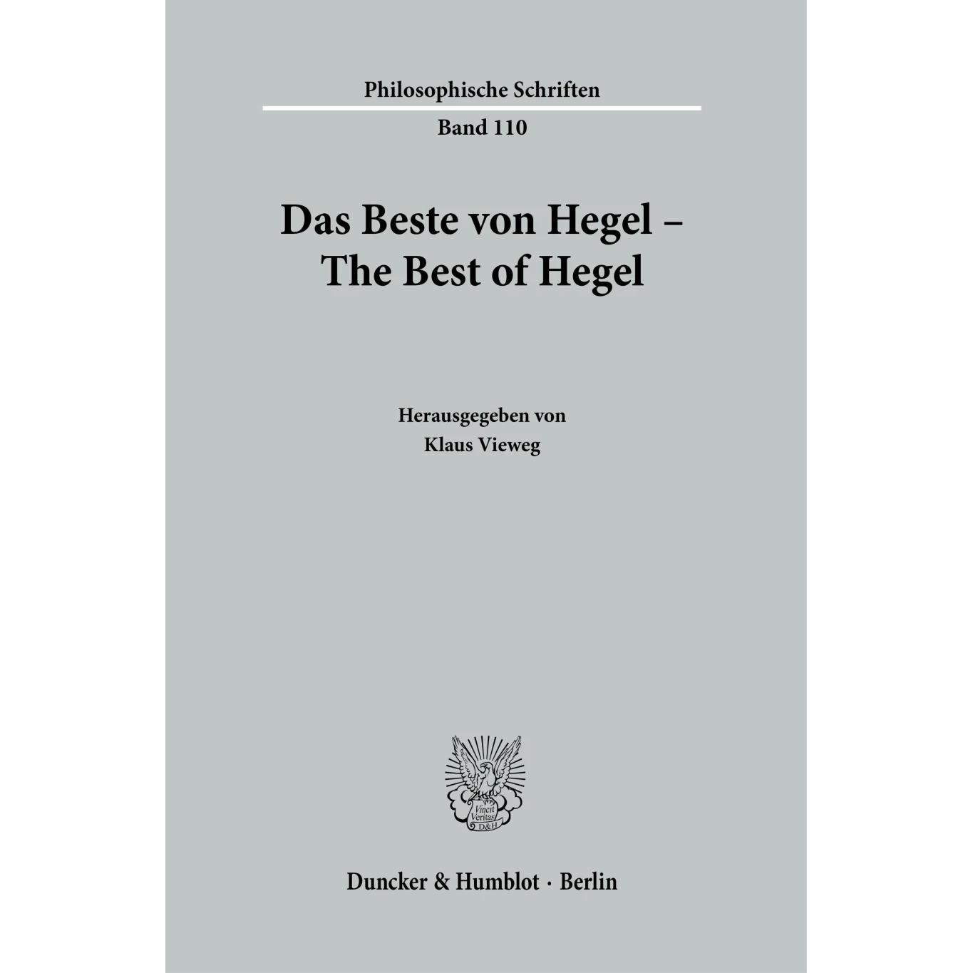 Das Beste von Hegel - The Best of Hegel, Fachbücher von Klaus Vieweg