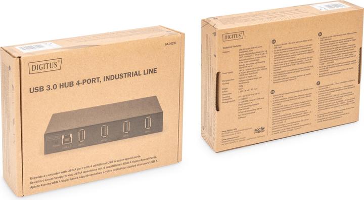 Immagine prodotto Digitus Hub USB 3.0, 4 porte, Industrial Line (USB-B, 4 porte)