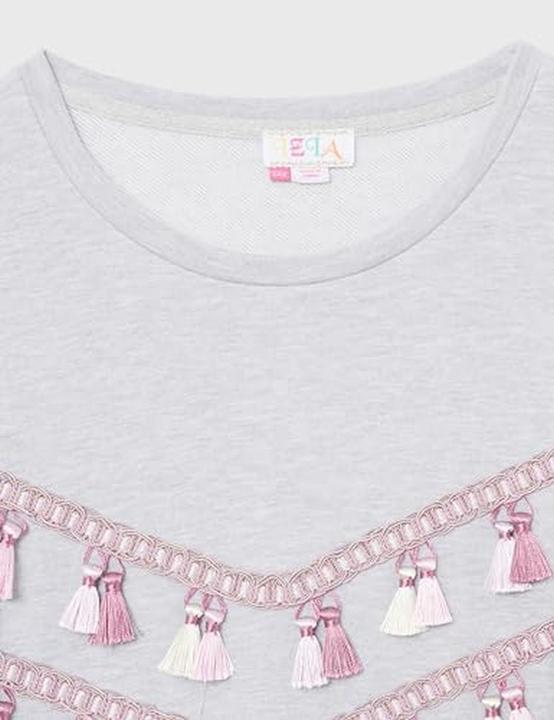 Actual product image Caneva Embroidered Sweater with Colorful Tassels and French Terry Lining (XXL)