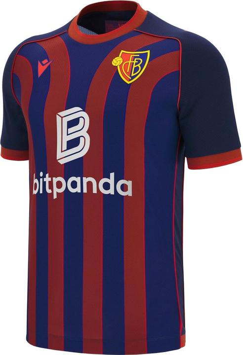Macron FC Basel Home Jersey 25/26 M, Blau/Rot, Detailfarbe